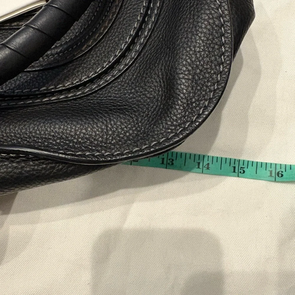 Chloe Marcie Medium Satchel Bag - Black Pebbled Leather - Excellent Condition! - Picture 7 of 17